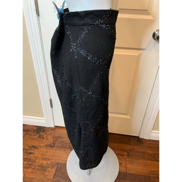 Brooks Brothers Black Wool Shimmering Tweed Pencil Skirt NWT $498 Size 2 - Picture 3 of 7